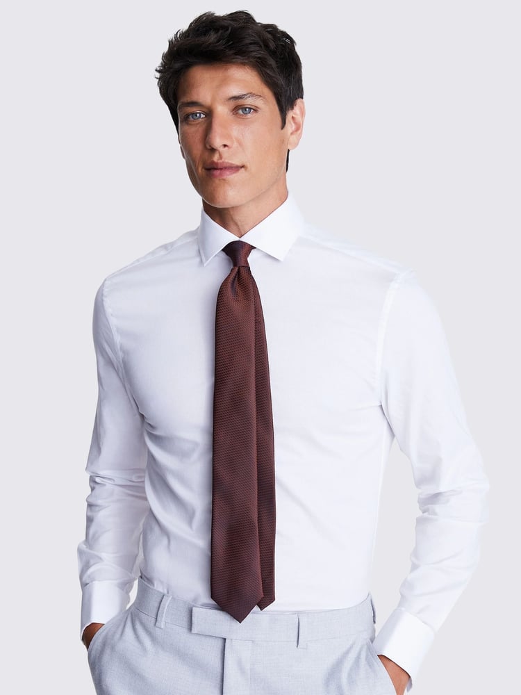 MOSS Red Textured Tie - Image 3 of 3