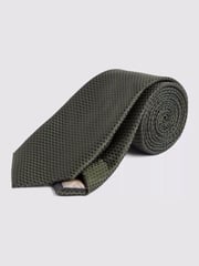 MOSS Olive Green Textured Tie - Image 1 of 2