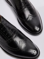 MOSS Black Oxford Brogue Shoes - Image 4 of 4