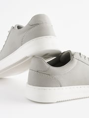 Grey Leather Smart Lace-Up Trainers - Image 4 of 5