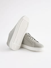 Grey Leather Smart Lace-Up Trainers - Image 5 of 5