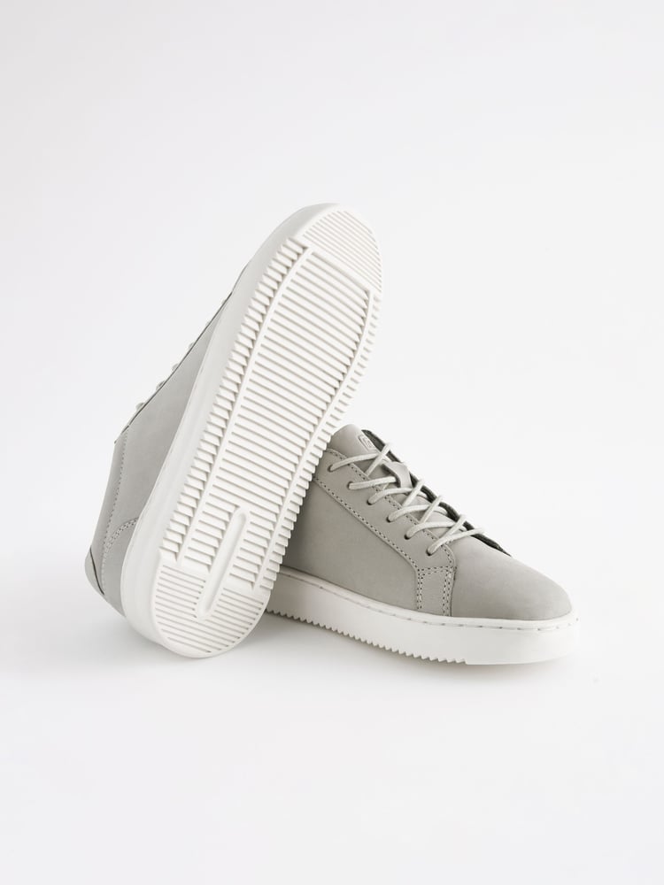 Grey Leather Smart Lace-Up Trainers - Image 5 of 5 Grey Leather Smart Lace-Up Trainers - Image 5 of 5