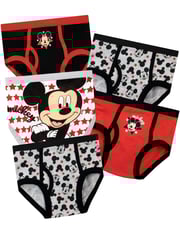 Character Red Mickey Mouse 100% Cotton Briefs 5 Pack - Image 1 of 5