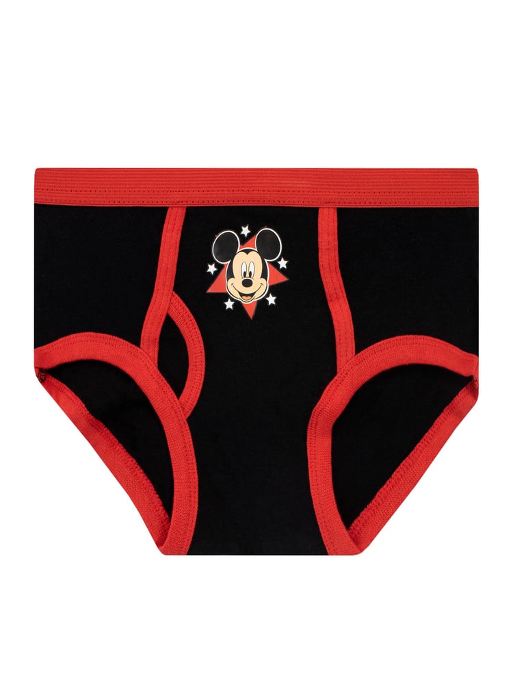 Character Red Mickey Mouse 100% Cotton Briefs 5 Pack - Image 5 of 5