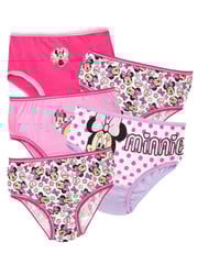 Character Pink Minnie Mouse 100% Cotton Briefs 5 Pack - Image 1 of 5