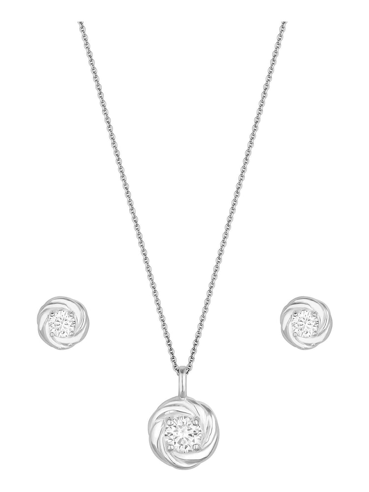 Simply Silver Sterling Silver Tone 925 Cubic Zirconia Knot Set - Gift Boxed - Image 2 of 4