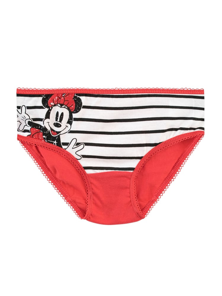 Character Red Minnie Mouse 100% Cotton Briefs 5 Pack - Image 5 of 5