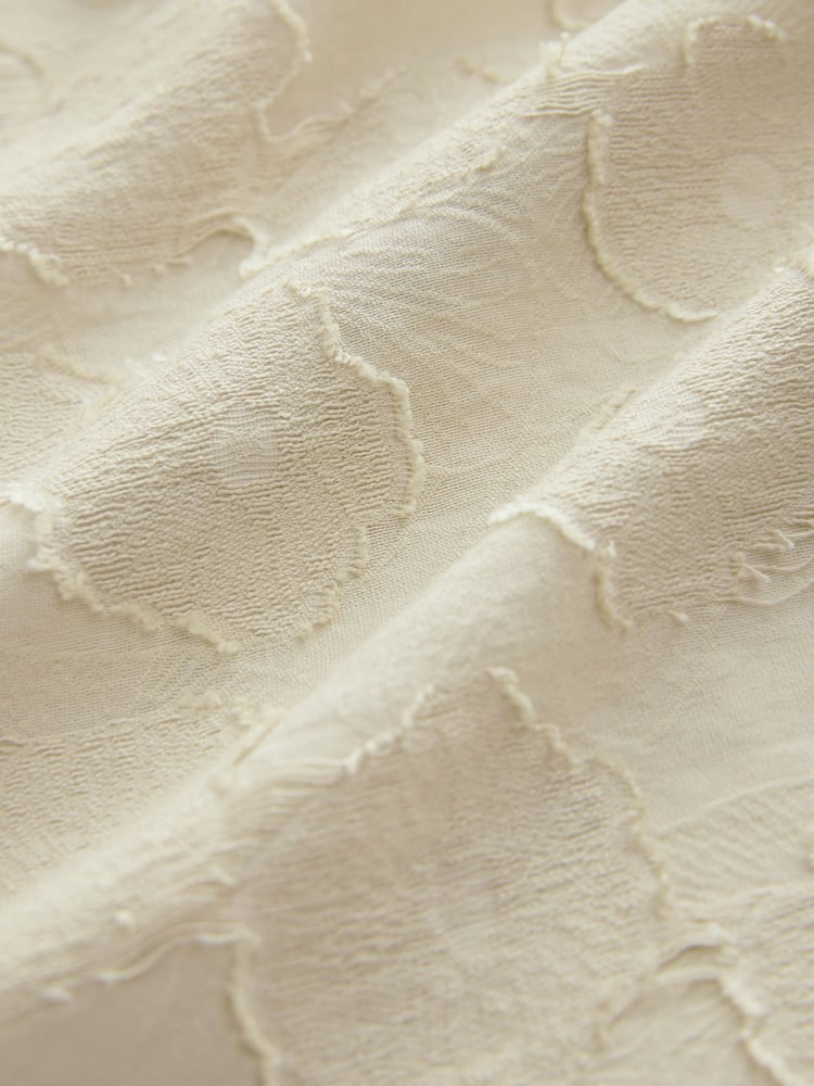 Neutral Premium Tie Neck Long Sleeve Jacquard Blouse - Image 7 of 7