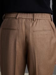 Sand Natural Signature Zignone Italian Wool Flannel Slim Fit Formal Trousers - Image 4 of 8
