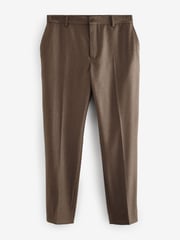 Sand Natural Signature Zignone Italian Wool Flannel Slim Fit Formal Trousers - Image 5 of 8