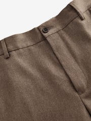 Sand Natural Signature Zignone Italian Wool Flannel Slim Fit Formal Trousers - Image 6 of 8