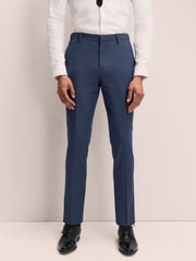 Mid Blue Slim Fit Muscle FIt Motionflex Stretch Suit Trousers - Image 1 of 9