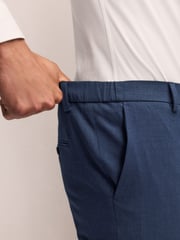 Mid Blue Slim Fit Muscle FIt Motionflex Stretch Suit Trousers - Image 5 of 9