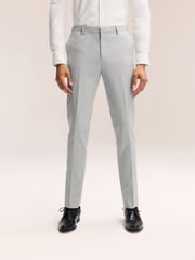 Light Grey Slim Fit Muscle FIt Motionflex Stretch Suit Trousers - Image 1 of 7