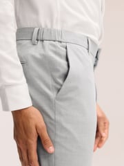 Light Grey Slim Fit Muscle FIt Motionflex Stretch Suit Trousers - Image 5 of 7