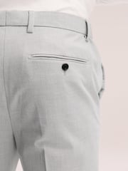 Light Grey Slim Fit Muscle FIt Motionflex Stretch Suit Trousers - Image 6 of 7