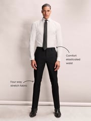 Black Slim Fit Muscle FIt Motionflex Stretch Suit Trousers - Image 3 of 7