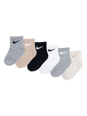 Nike Grey/Black Infant Swoosh Ankle Socks 6 Pack - Image 1 of 1