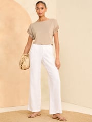 Love & Roses Camel Sequin Cuff Jersey Top - Image 4 of 4