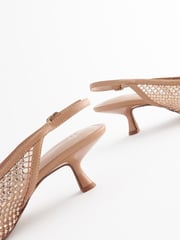 Nude Forever Comfort® Mesh Jewel Slingback Heel Shoes - Image 5 of 5