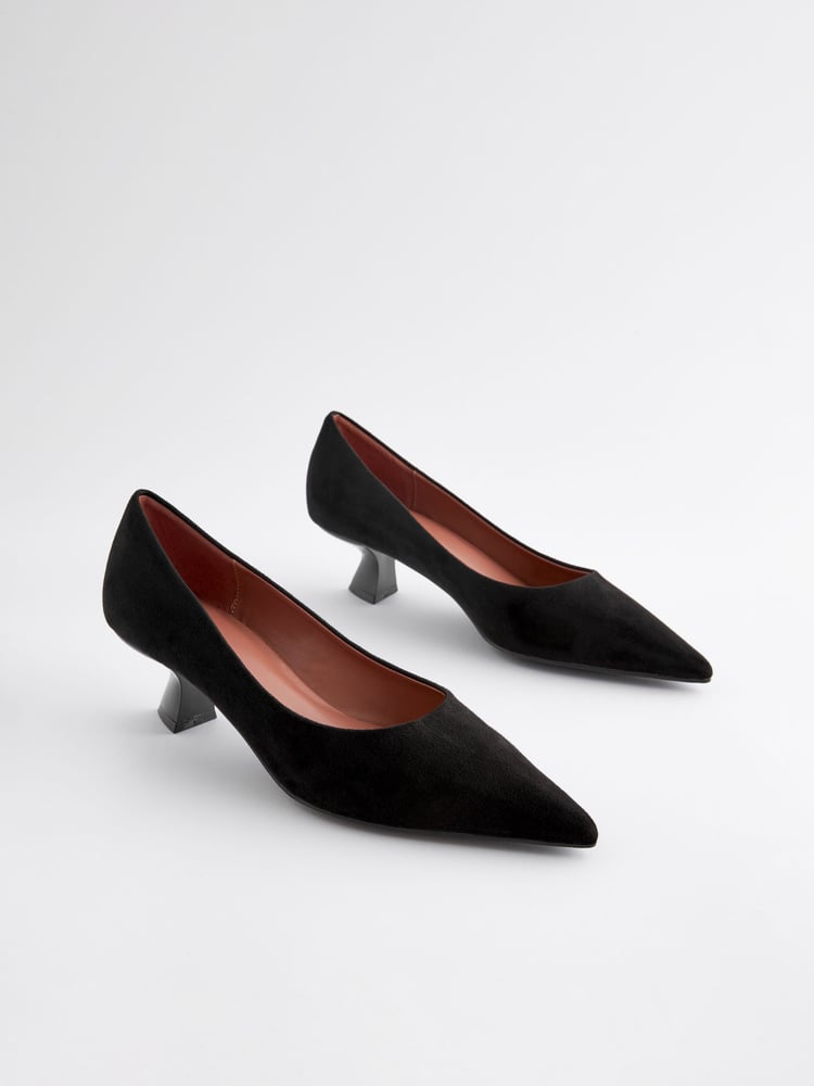 Black Extra Wide Fit Forever Comfort® Kitten Heel Court Shoes - Image 1 of 5