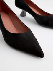 Black Extra Wide Fit Forever Comfort® Kitten Heel Court Shoes - Image 3 of 5