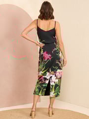 V&A | Love & Roses Black Printed Cami Midi Dress - Image 3 of 4