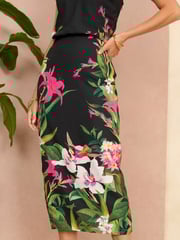 V&A | Love & Roses Black Printed Cami Midi Dress - Image 4 of 4