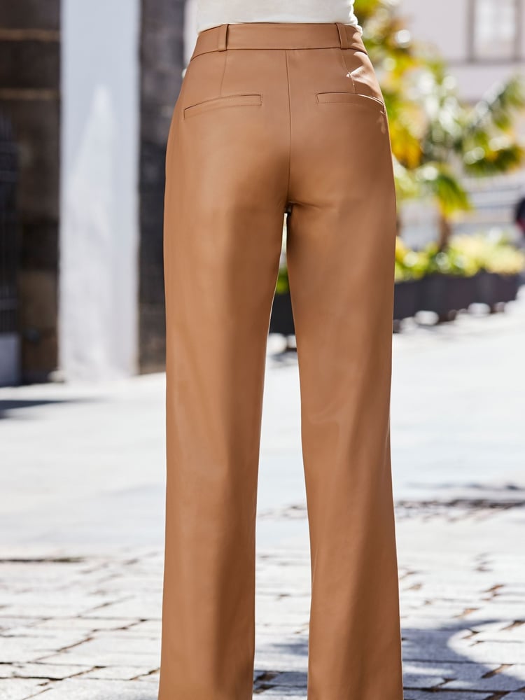Sosandar Brown Slim Wide Leg Trousers - Image 2 of 5