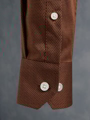 Rust Brown Slim Fit Single Cuff Signature Trimmed Shirt - Image 8 of 10