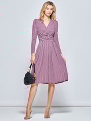 Jolie Moi Pink Long Sleeve Jersey Midi Dress - Image 3 of 5