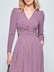 Jolie Moi Pink Long Sleeve Jersey Midi Dress - Image 5 of 5