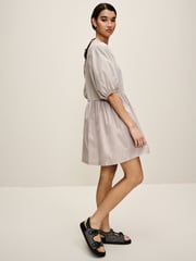 Grey Puff Sleeve Mini Jersey Dress - Image 2 of 6
