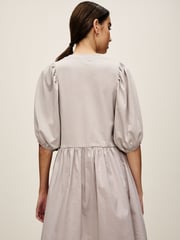 Grey Puff Sleeve Mini Jersey Dress - Image 3 of 6
