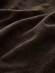 Brown Diamond Textured Sleeveless Ruched Maxi Dress - Image 6 of 6