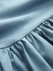 Denim Blue Puff Sleeve Mini Jersey Dress - Image 6 of 6