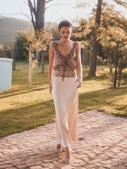 Lilac Ditsy Mesh Ruffle Cami - Image 2 of 6