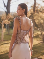 Lilac Ditsy Mesh Ruffle Cami - Image 3 of 6