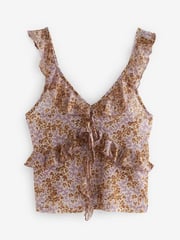 Lilac Ditsy Mesh Ruffle Cami - Image 5 of 6