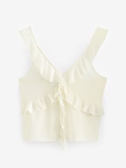 Ecru Mesh Ruffle Cami - Image 6 of 7