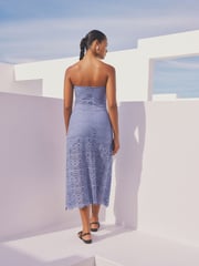 Blue Broderie Bandeau Dress - Image 4 of 8