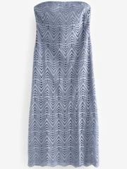 Blue Broderie Bandeau Dress - Image 7 of 8