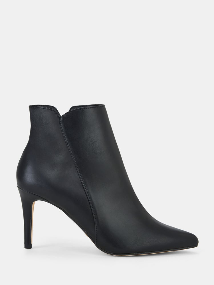 Novo Black Dekota Mid Heel Point Ruched Ankle Boots - Image 2 of 5