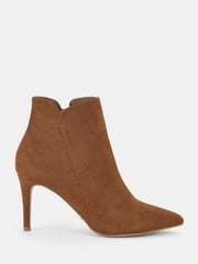 Novo Light Brown Dekota Mid Heel Point Ruched Ankle Boots - Image 2 of 5