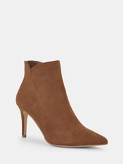 Novo Light Brown Dekota Mid Heel Point Ruched Ankle Boots - Image 4 of 5