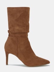 Novo Brown Dekota Mid Heel Point Ruched Ankle Boots - Image 2 of 4