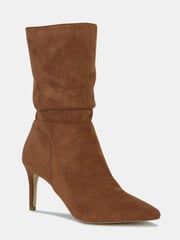 Novo Brown Dekota Mid Heel Point Ruched Ankle Boots - Image 3 of 4