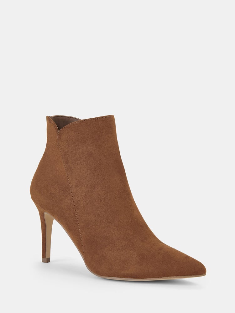 Novo Light  Brown Dekota Mid Heel Point Ruched Ankle Boots - Image 5 of 5