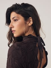 Brown Long Sleeve Textured Column Dress - Image 5 of 7