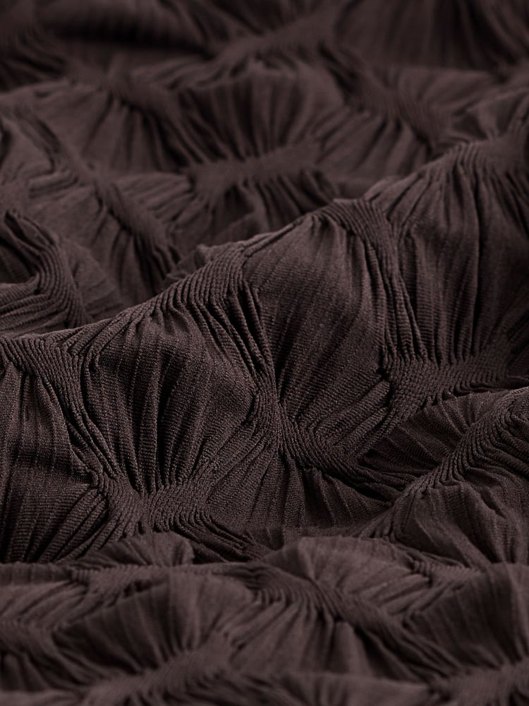 Brown Long Sleeve Textured Column Dress - Image 7 of 7